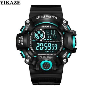 YIKAZE Men's LED Digital Watch Men Sport Watches Fitness Ele
