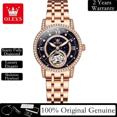OLEVS Women's Watches Starry Sky Design Automatic Watch for