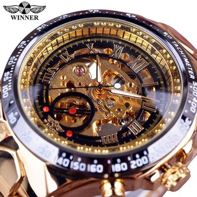Winner Mechanical Sport Design Bezel Fashion Watch Mens Watc