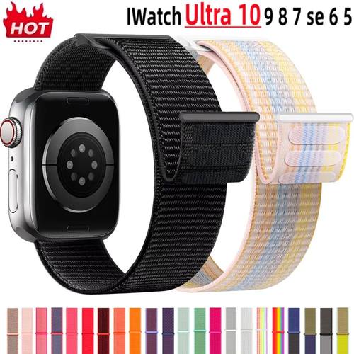 Nylon Loop Strap for Apple Watch Band 46mm 40mm 44mm 45mm 42