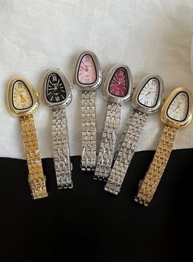 IEKE Silver Snake Head Steel Strip Watch for Women, Niche, L