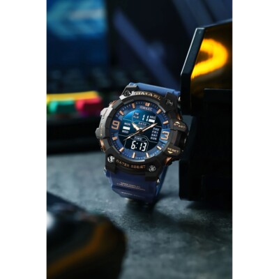 SMAEL 8049 Watch Sport LED Light Alarm Clock Dual Time Displ