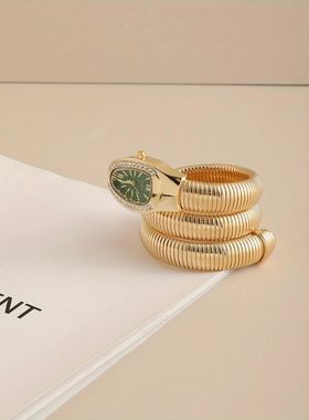 Elegant Women's Snake Shaped Watch, Alloy Band, Multiple Dia