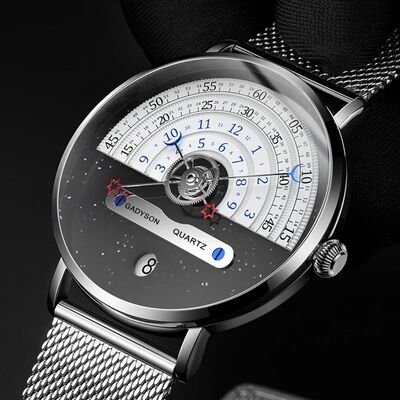Unique Business Men Watch Fashion Auto Date Stainless Steel
