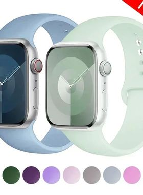 Silicone Band For Apple Watch strap 44mm 45mm 40mm 41mm 42-3