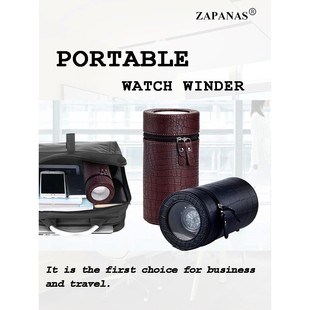 ZAPANAS Portable Automatic Watch Winder PU Leather Box For