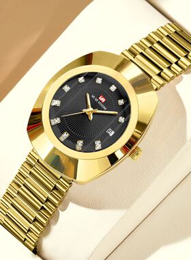 2024 New Women Oval Watch 34mm Stainless Steel Quartz Moveme