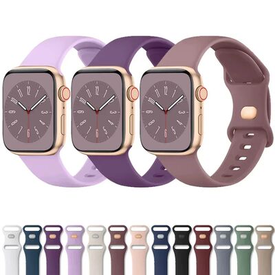 Soft Silicone Band for Apple Watch 8 7 6 5 4 3 SE Strap Brac