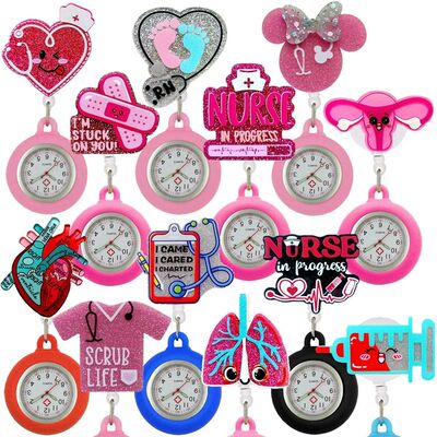 Cartoon Shiny Plastic PVC Nurse Doctor Badge Reel Retractabl