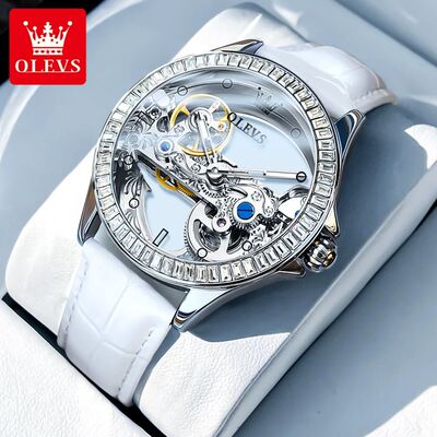 OLEVS Brand New Fashion Skeleton Mechanical Watch for Women