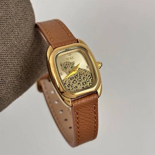 IEKE Antique Style Leopard Print Leather Strap Watch for Wom
