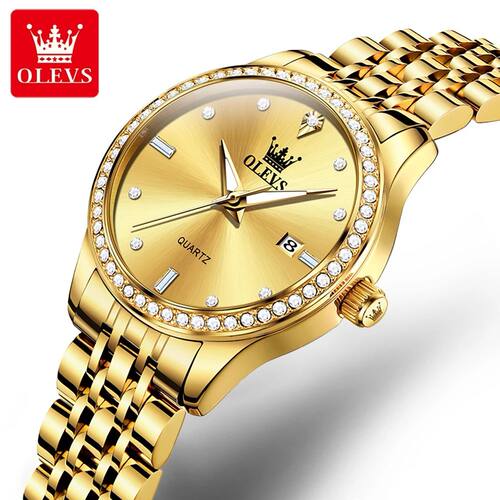 OLEVS 3625 Original Quartz Watch for Woman Diamond Dial Soli