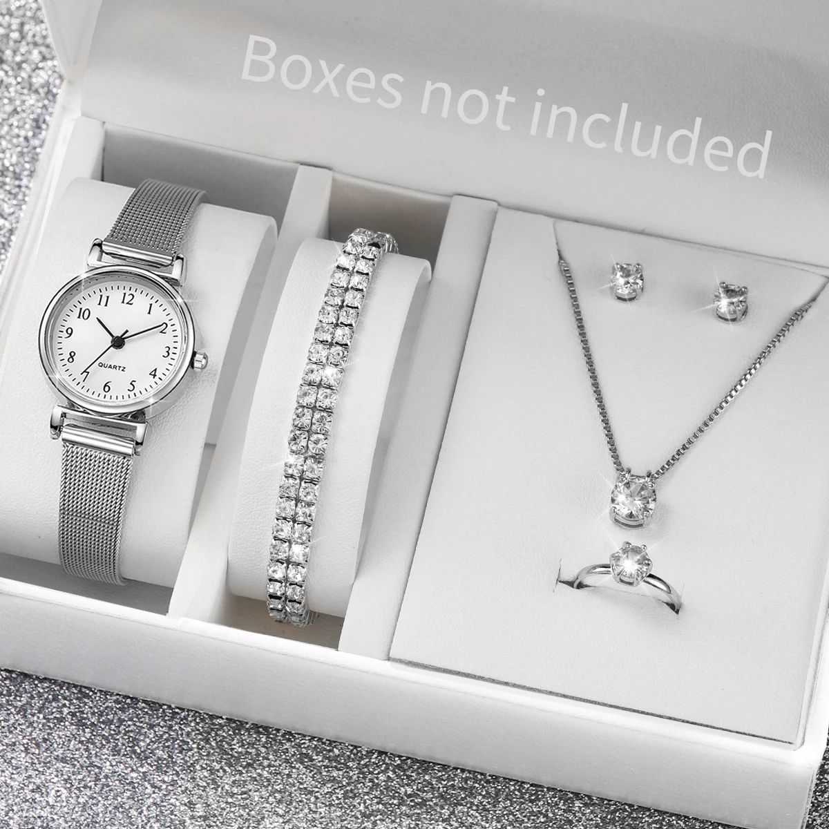 6PCS Fashion Women Watches Small Arabic Dial Quartz Watch La