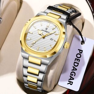 POEDAGAR Original Quartz Women Watch Stainless Steel Waterpr