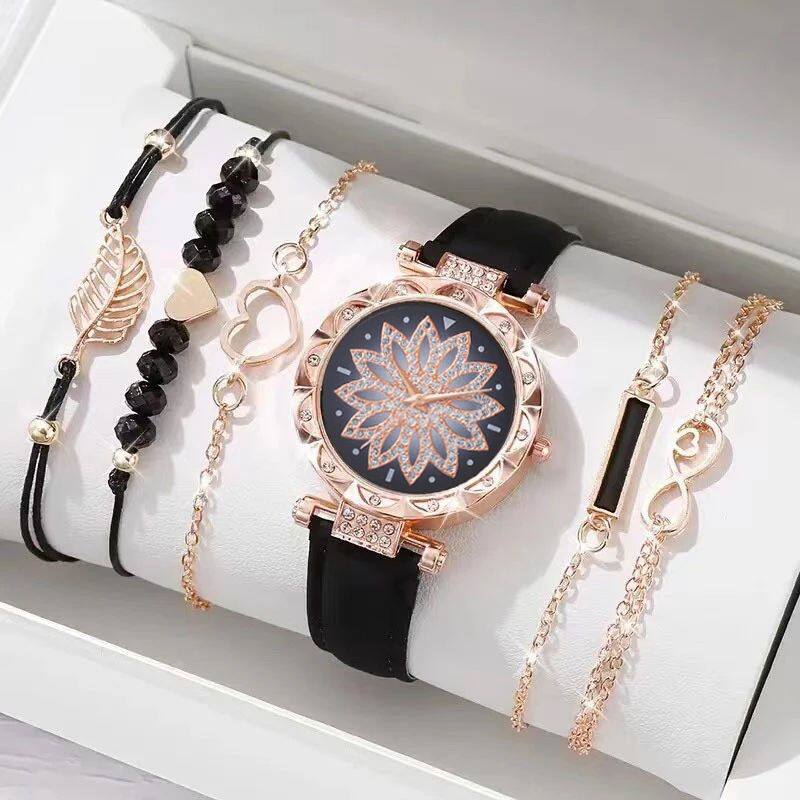 Fashion Trend Light Luxury Flower Pattern Diamond Set for Wo