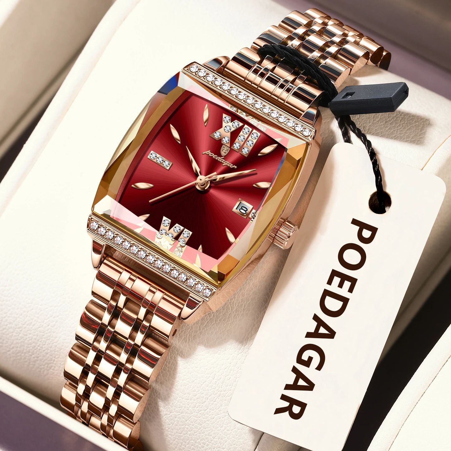 POEDAGAR Diamond Luxury Watch For Woman High Quality Waterpr