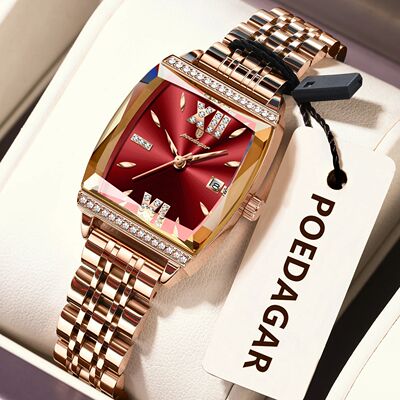 POEDAGAR Diamond Luxury Watch For Woman High Quality Waterpr
