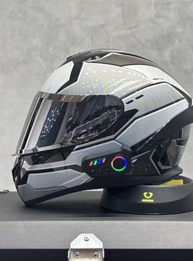 AXOR摩托车头盔全盔男女通用卡丁车蓝牙炫彩保暖四季骑行3C认证