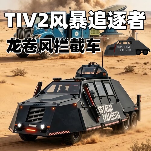 【TIV2】龙卷风拦截车玩具摆件盖瑞模组风暴追逐者送男生礼物玩具