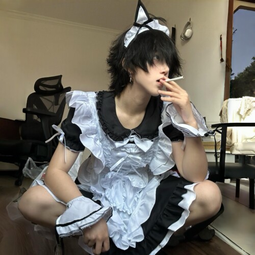 男仆装性感制服cos全套裙狗狗四爱套装4i大码猫耳围裙禁欲系战袍