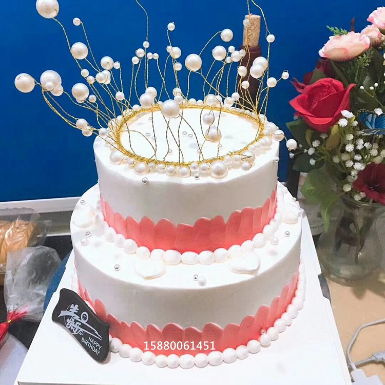 多层2层双层二层皇冠生日蛋糕福州同城配送教师节女朋友老婆闺蜜