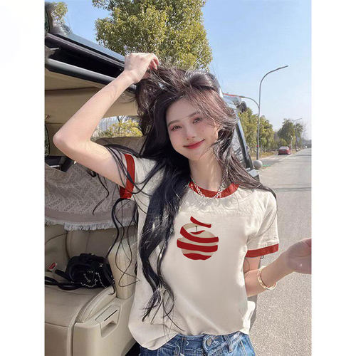 纯棉短袖t恤女装2026新款今年流行爆款夏季穿搭上衣服小众设计感