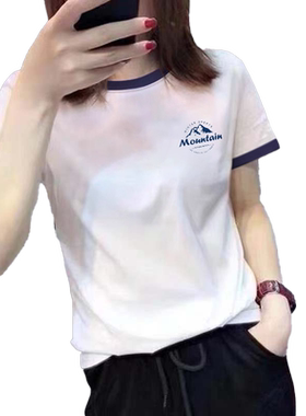 夏季美式复古白色纯棉短袖t恤女