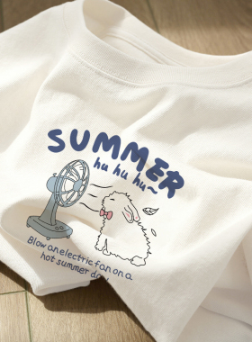 纯棉短袖t恤女2026新款夏季时尚洋气欧货宽松大版遮肚子显瘦上衣