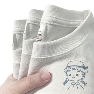 2026早春新款夏季白色纯棉短袖t恤宽松大码女装ins超火上衣服薄款