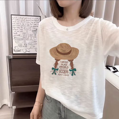 雪花棉短袖t恤女2026新款夏季宽松显瘦慵懒风上衣薄款轻奢高级感