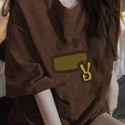 纯棉短袖t恤女装2025新款欧货爆款夏季宽松韩系慵懒风显瘦上衣服
