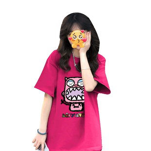 夏日多巴胺穿搭纯棉短袖t恤女2026年夏季新款别致小众设计感上衣