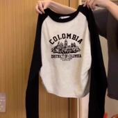 秋冬季 修身 插肩纯棉长袖 内搭打底衫 显瘦上衣 T恤女装 2026早春新款