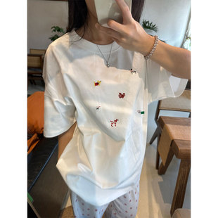 白色纯棉短袖t恤女2026新款夏季宽松显瘦韩版超火小众不撞款上衣