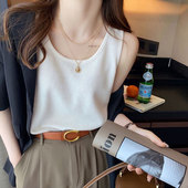 欧美甜辣港风小吊带背心夏季 内搭白色打底t恤女无袖 纯欲甜酷上衣