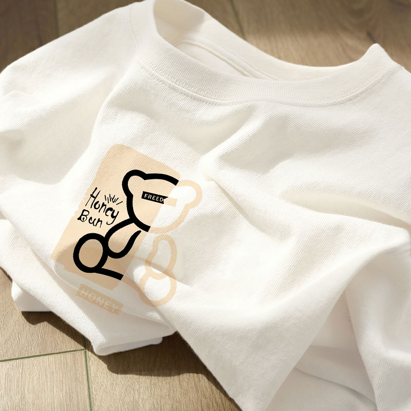 白色纯棉短袖t恤女装2023新款夏季美式复古港味chic正肩显瘦上衣