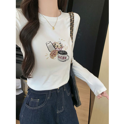 秋冬季德绒内搭打底衫大码女装2025新款今年流行爆款长袖t恤上衣