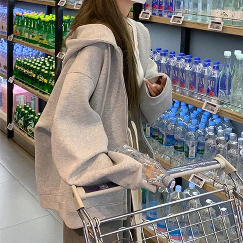 连帽外套韩版潮宽松慵懒开衫上衣