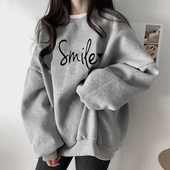 复古加绒卫衣女士2025新款 秋冬季 美式 慵懒风oversize宽松休闲上衣