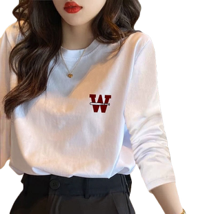 白色纯棉内搭打底衫女2026新款爆款春秋装冬季德绒长袖t恤上衣服