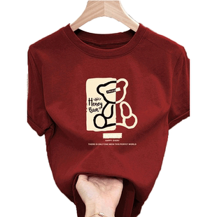 纯棉短袖t恤女夏季小众设计感不撞款港味复古chic潮牌正肩上衣服