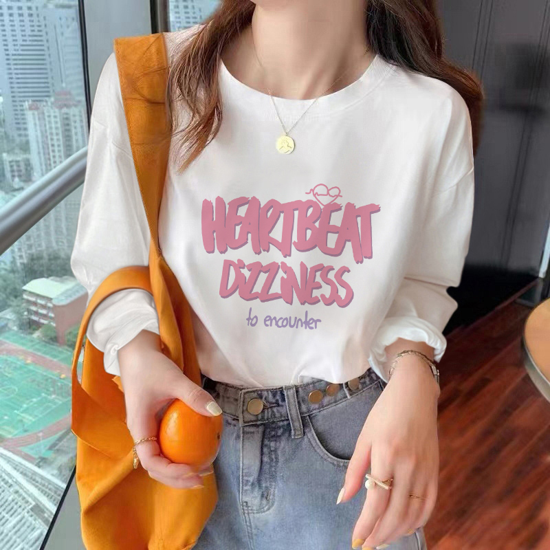 春秋白色加绒内搭高级感打底衫女装2025新款冬季宽松纯棉长袖上衣