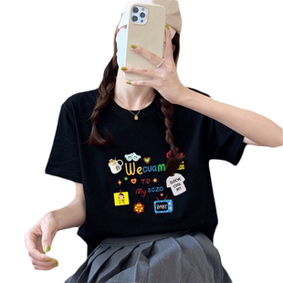 黑色高级感纯棉短袖t恤女装2026新款夏季宽松显瘦潮牌设计感上衣