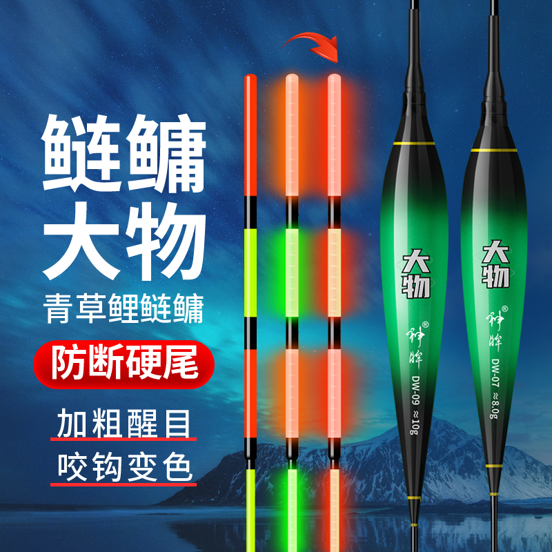 大物硬尾咬钩变色夜光漂鲢鳙浮漂
