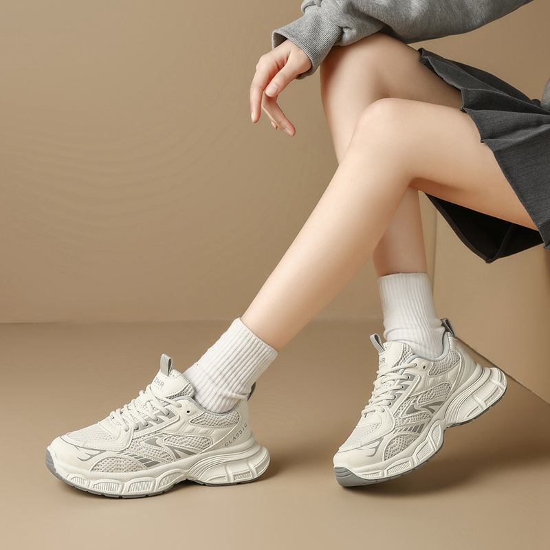 ZHR2025新款厚底增高老爹鞋女ins百搭时尚休闲运动透气情侣鞋
