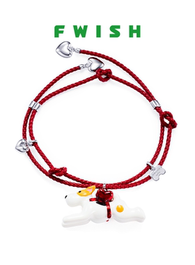 FWISH925银红色编织皮绳手链