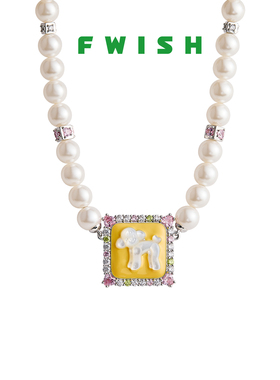 FWISH飞未夕贝母泰迪珐琅珍珠