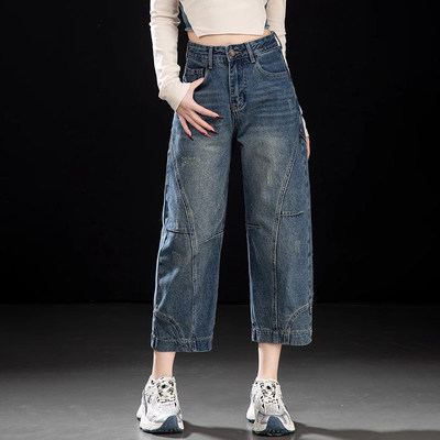 怀旧小众设计感牛仔裤女2