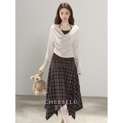 芝士鹿韩系早秋穿搭假两