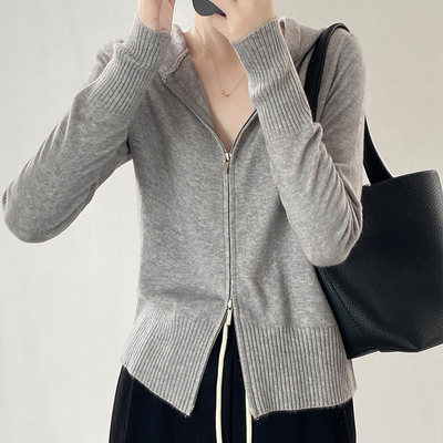 灰色连帽卫衣女春秋款薄